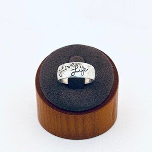 Sterling Silver 925 Engraved Band Ring Love Life Be Brave Size 6.5 Estate